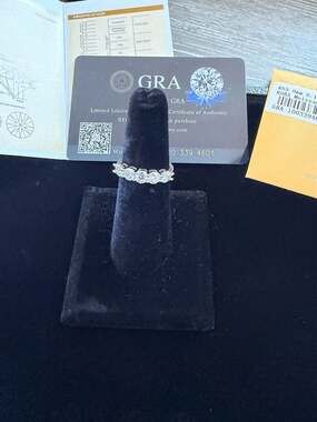 GRA Certified 5-Stone Moissanite Eternity Band Ring Size 6 VVS1 w/ Warranty Card